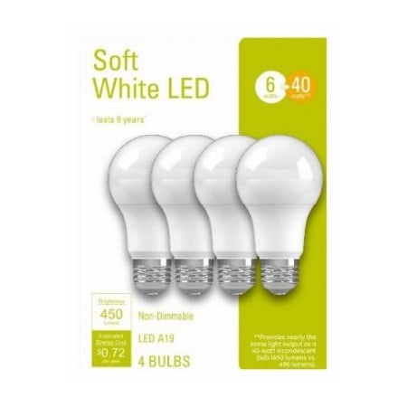 Current 4PK 6W SW A19 Bulb 93130415